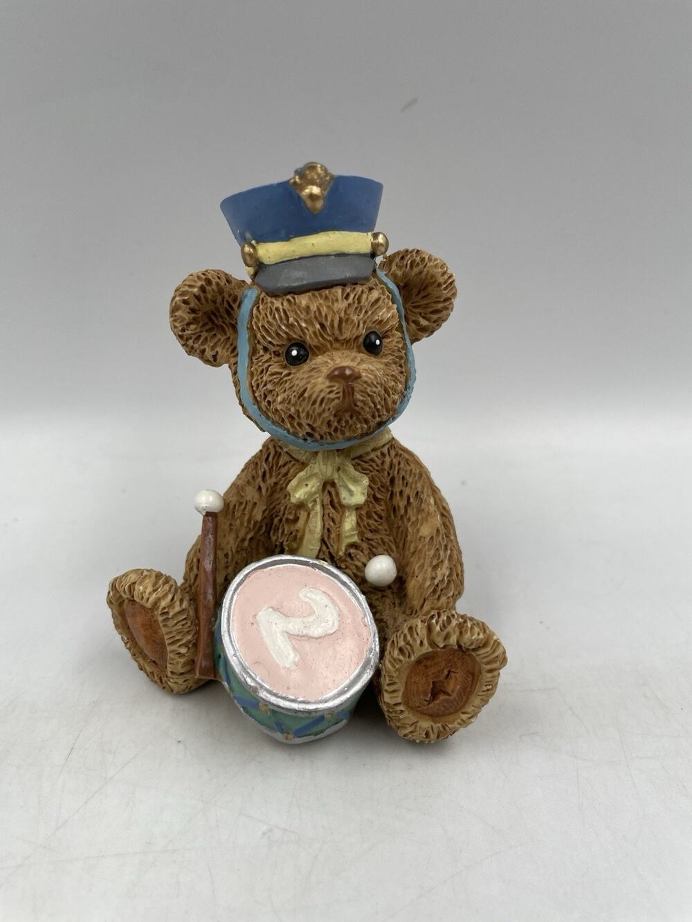 Vintage 1990s Take Me Home Teddies "Drummer Dan" Resin Figurine